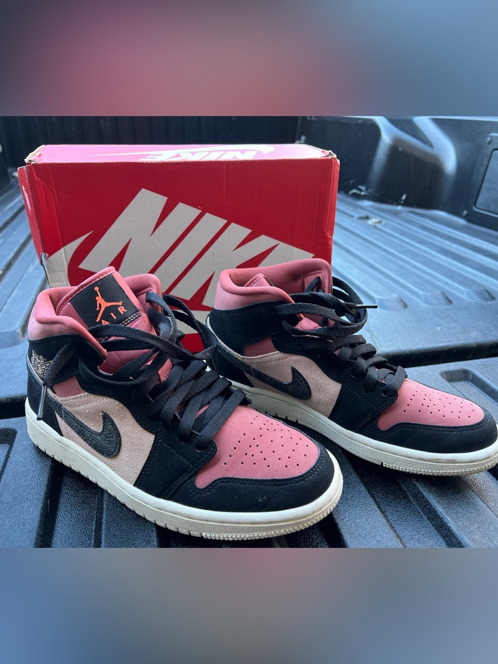 Jordan Women’s Mid-Top Sneakers in Pink, Black & Cream